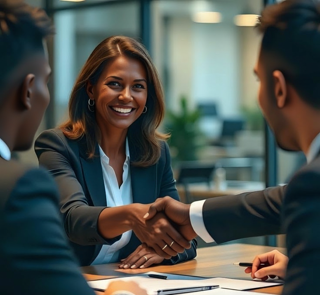 Team collaborating on financial growth